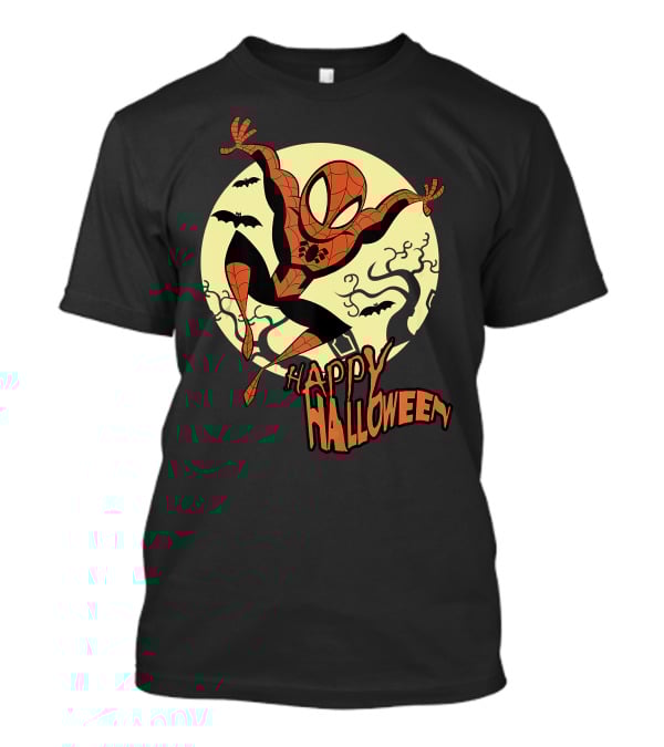 Spider Man Happy Halloween Moonlight T-Shirt