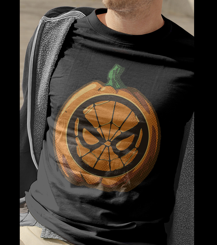 Spider Man Halloween Pumpkin Face Carving T-Shirt