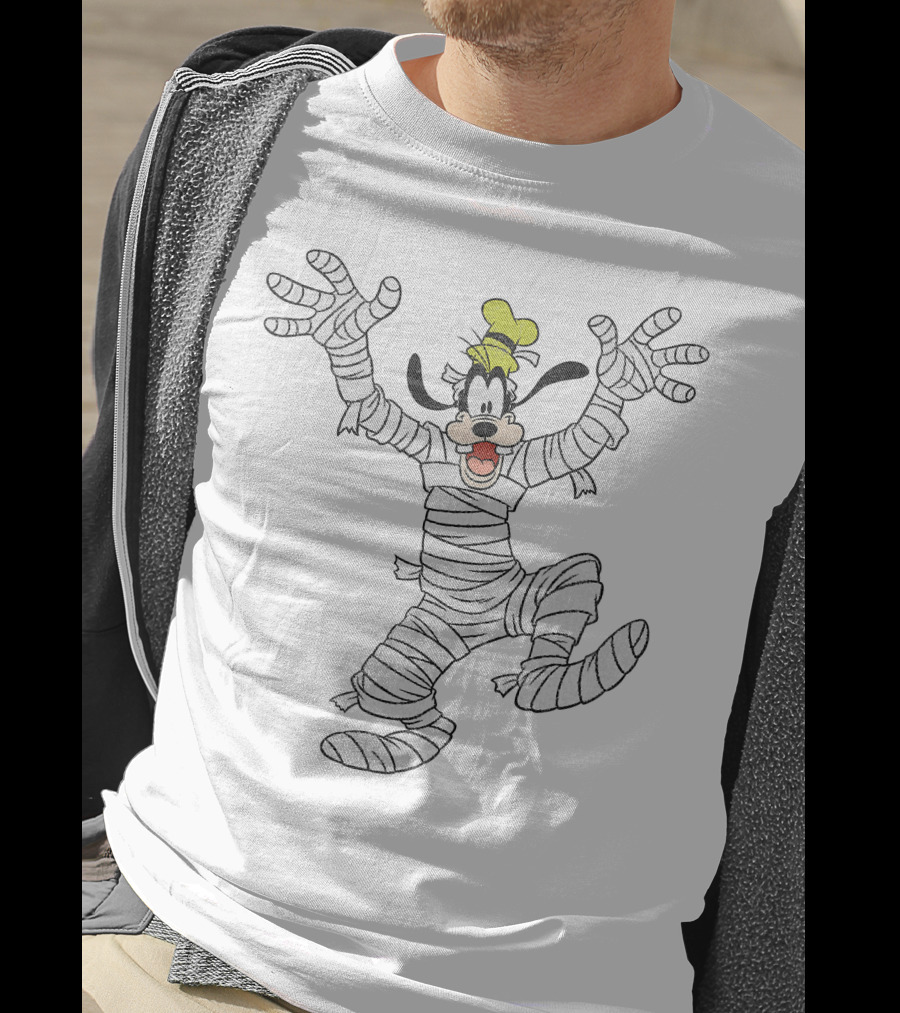 Goofy Wrapped As Mummy Halloween Character T-Shirt