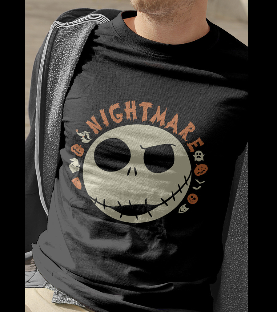 The Nightmare Before Christmas Jack Skellington Halloween Face T-Shirt