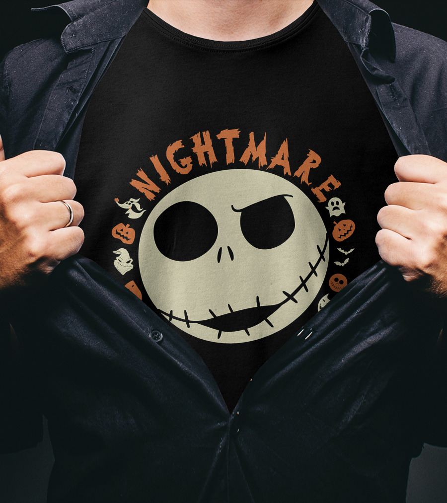 The Nightmare Before Christmas Jack Skellington Halloween Face T-Shirt