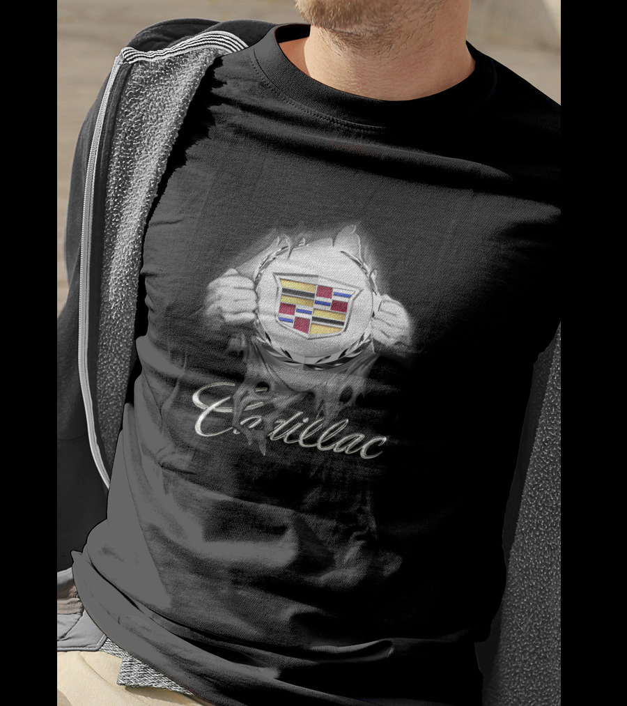 Cadillac Emblem Tearing Through T-Shirt