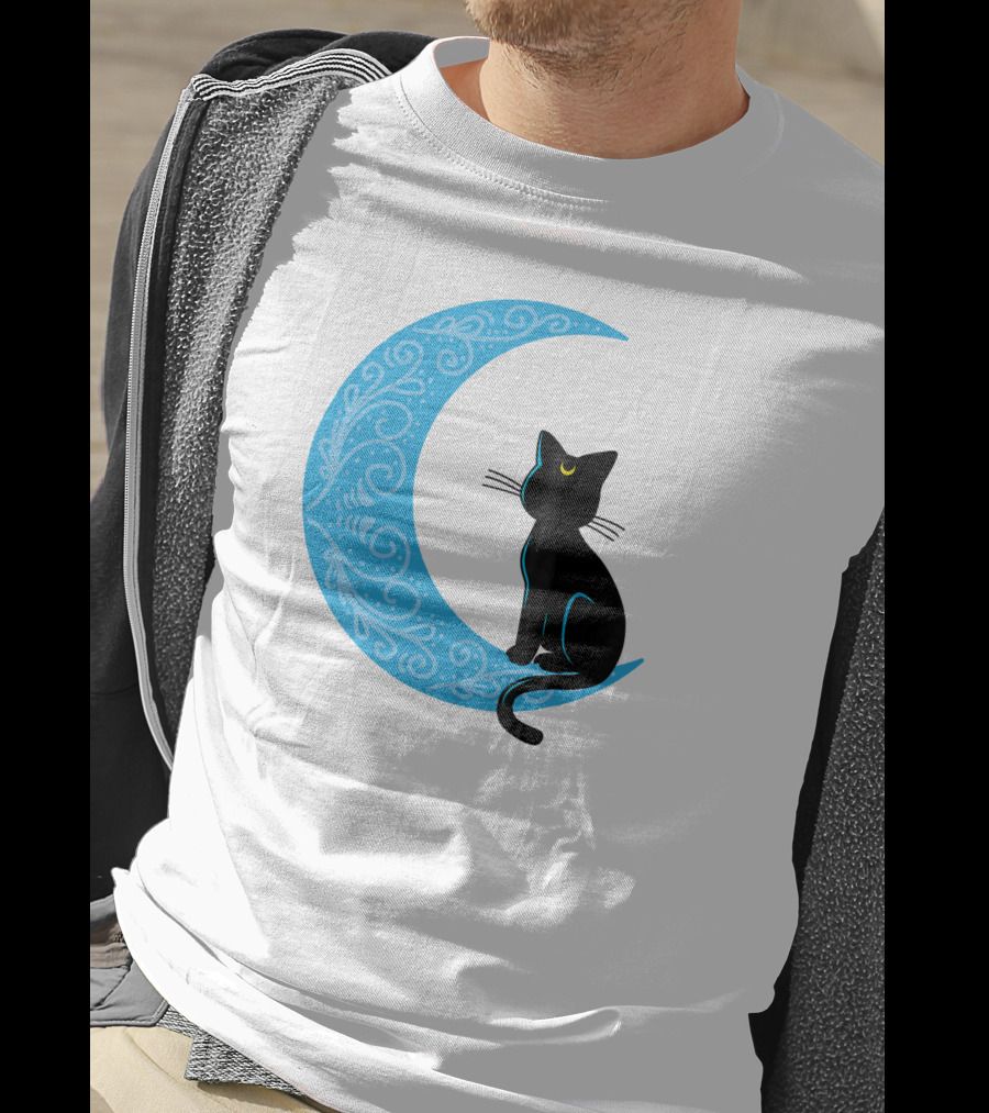 Black Cat Crescent Moon Sailor Guardian T-Shirt