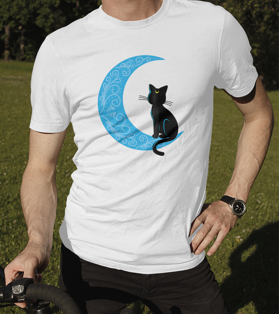 Black Cat Crescent Moon Sailor Guardian T-Shirt