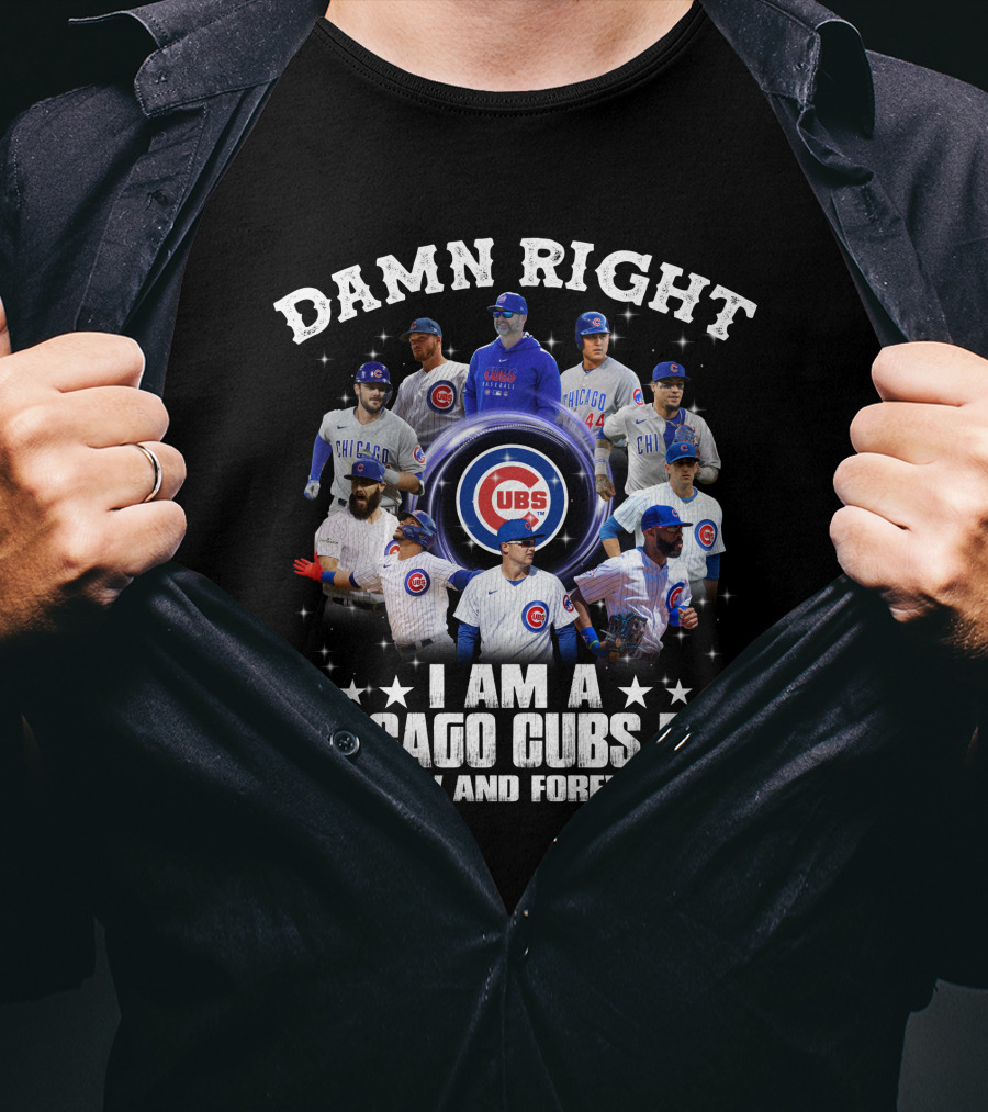 Damn Right I Am A Chicago Cubs Fan Now And Forever Cubs Players T-Shirt