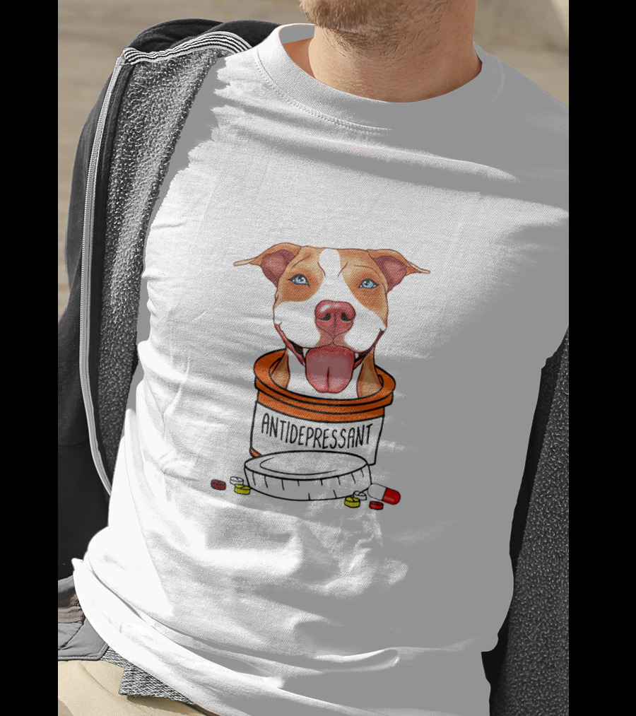 Antidepressant Dog In Pill Bottle With Capsules And Tablets T-Shirt