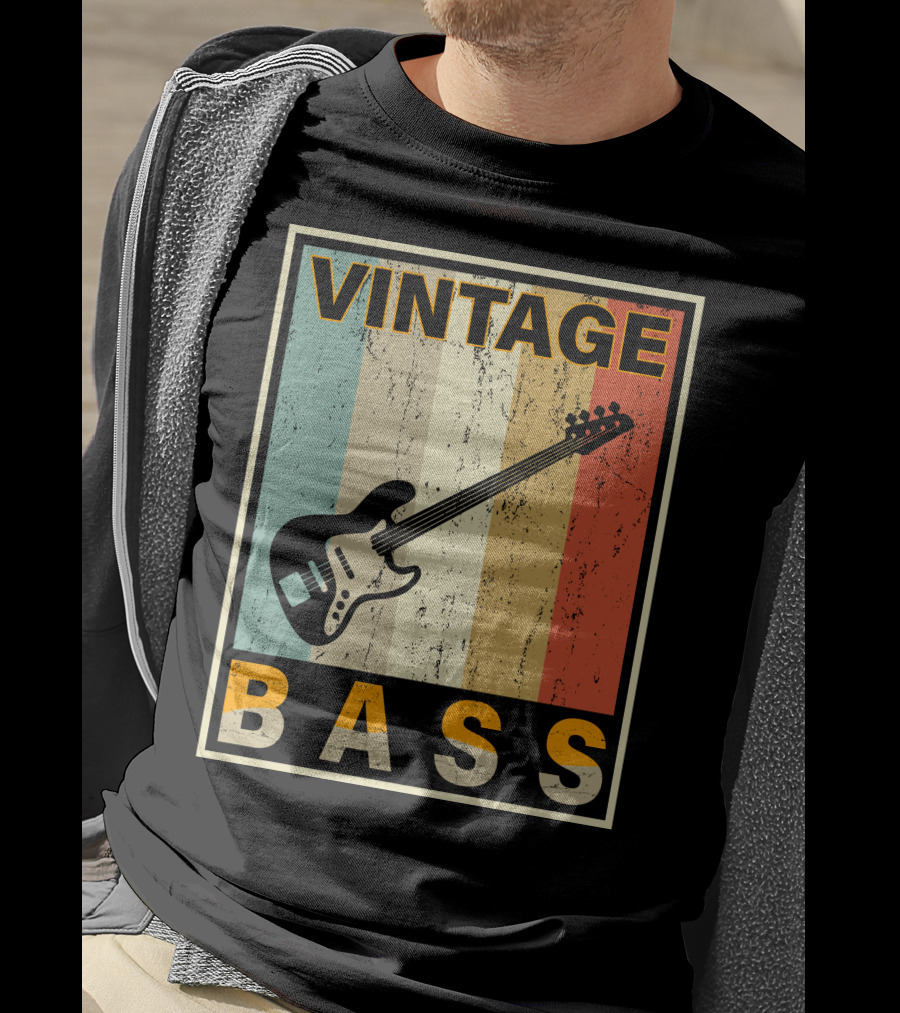 Vintage Bass Love Retro Guitar Music T-Shirt