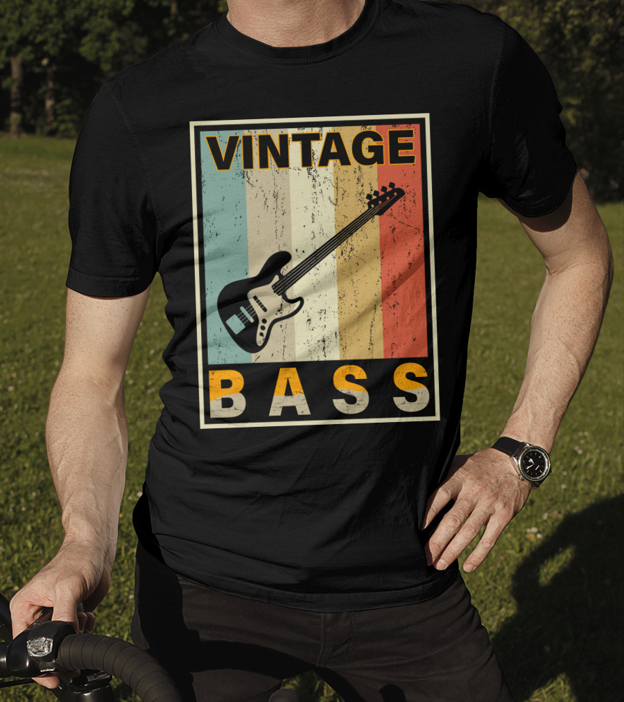 Vintage Bass Love Retro Guitar Music T-Shirt