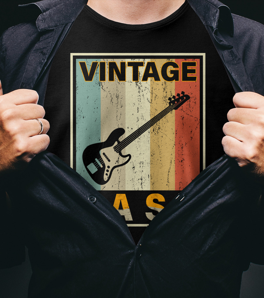 Vintage Bass Love Retro Guitar Music T-Shirt