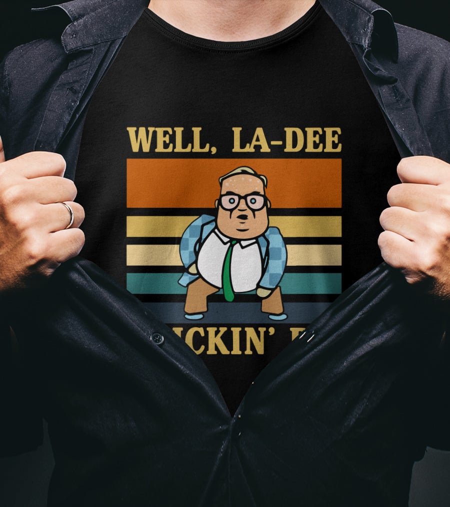 Matt Foley Well La Dee Frickin' Da Vintage Style Retro Stripes Visual Reference T-Shirt