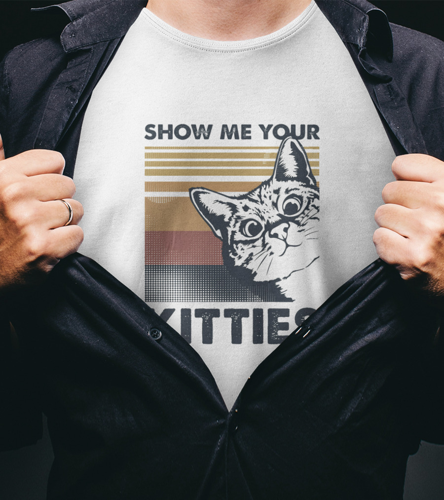Show Me Your Kitties Retro Cat T-Shirt