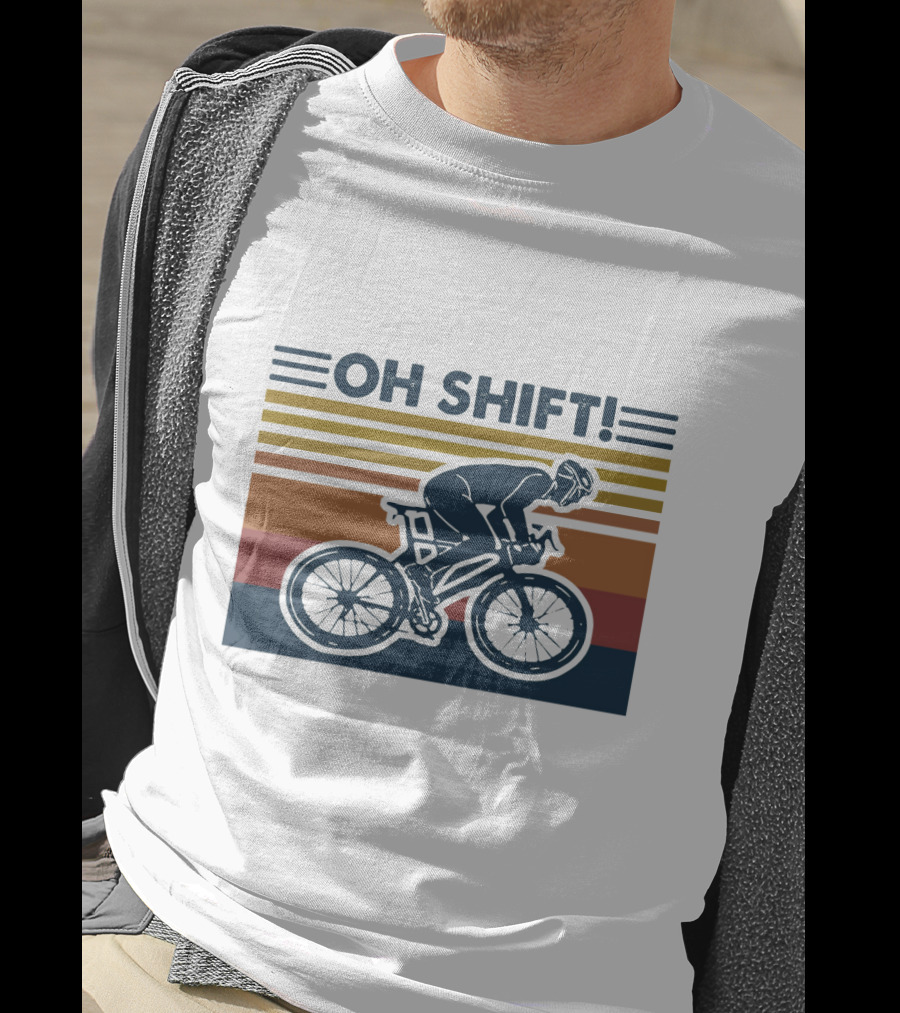 Oh Shift Cycling Retro Stripes T-Shirt