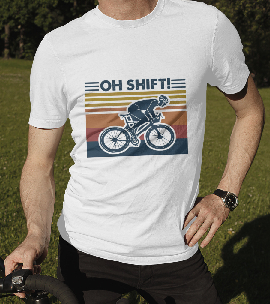 Oh Shift Cycling Retro Stripes T-Shirt
