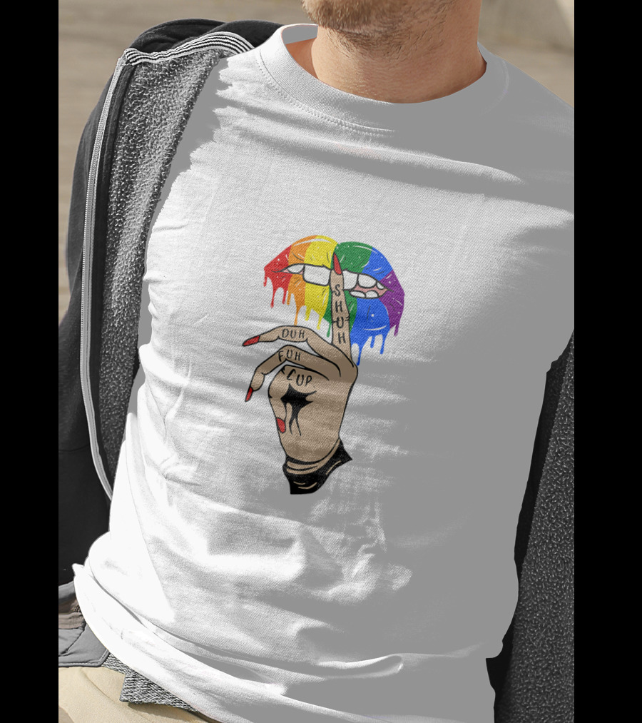 Shuh Duh Fuh Cup Lips Rainbow Dripping Lips T-Shirt