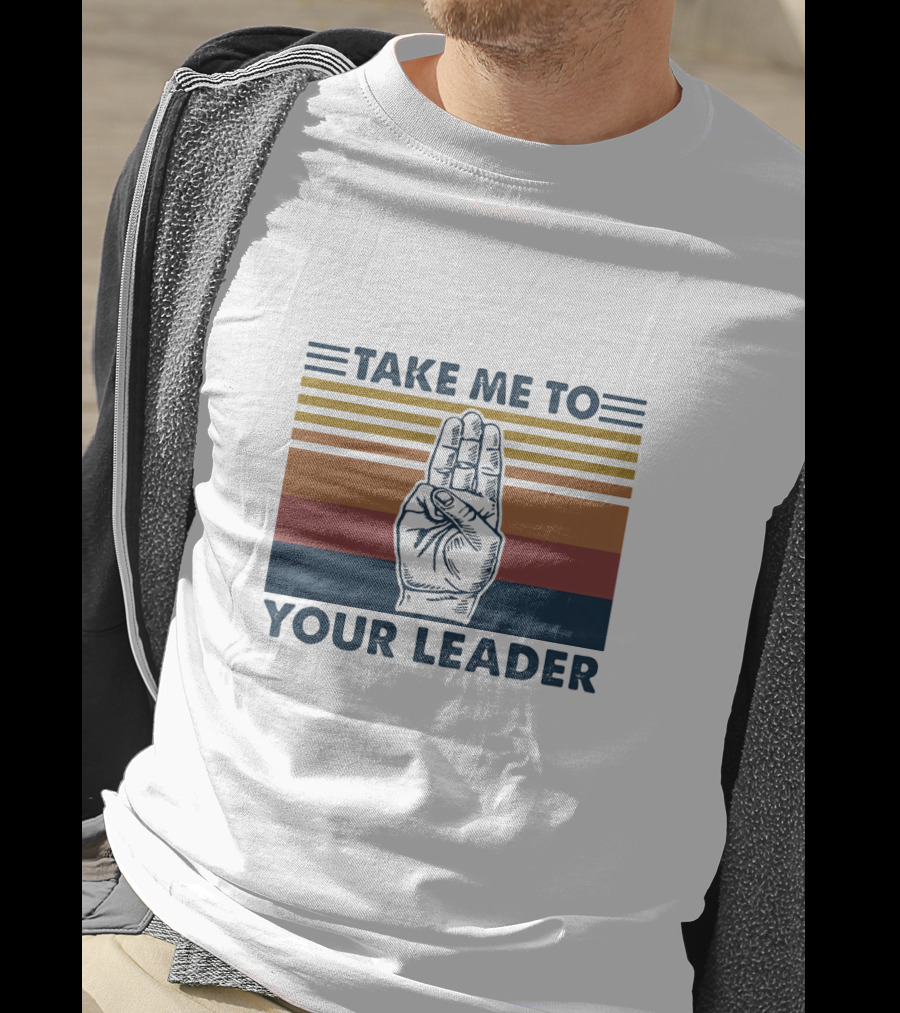 Take Me To Your Leader Retro Scout Hand Signal T-Shirt