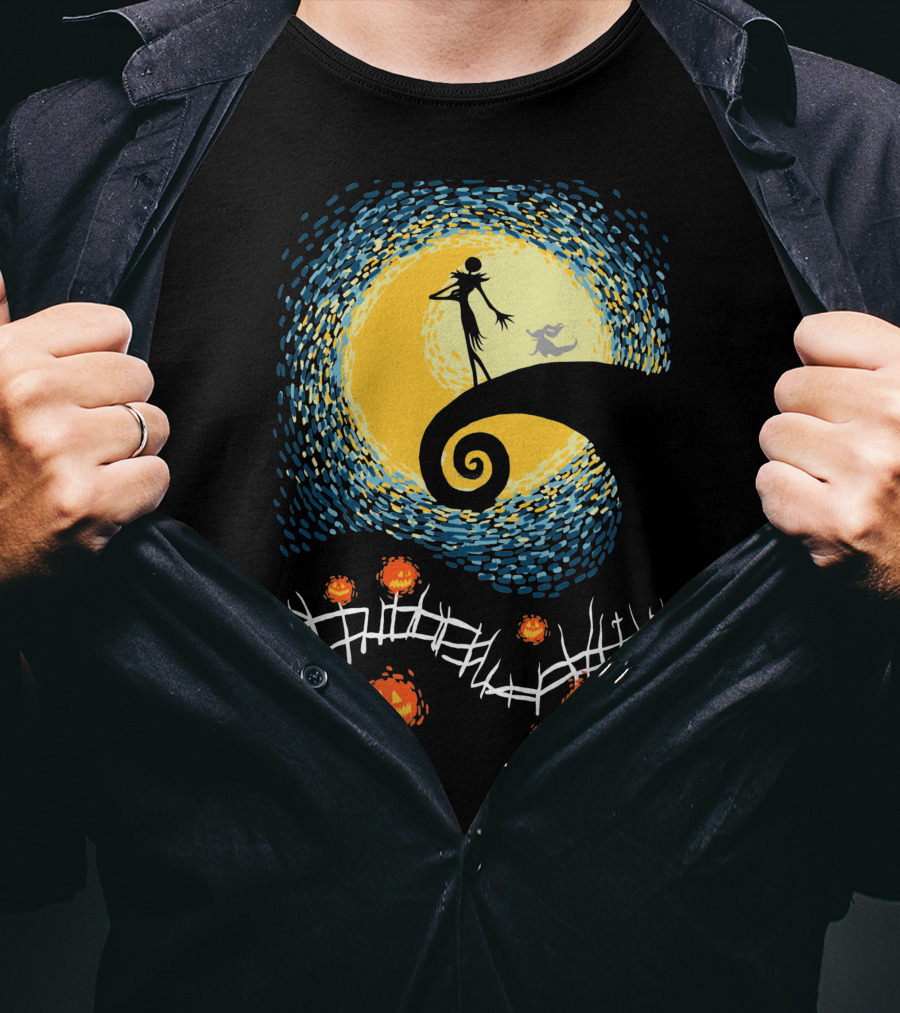 Starry Nightmare Before Christmas Van Gogh T-Shirt