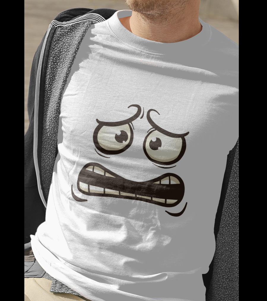 Cute Funny Ghost Monster Face Expression Halloween Costume Adults Kids T-Shirt