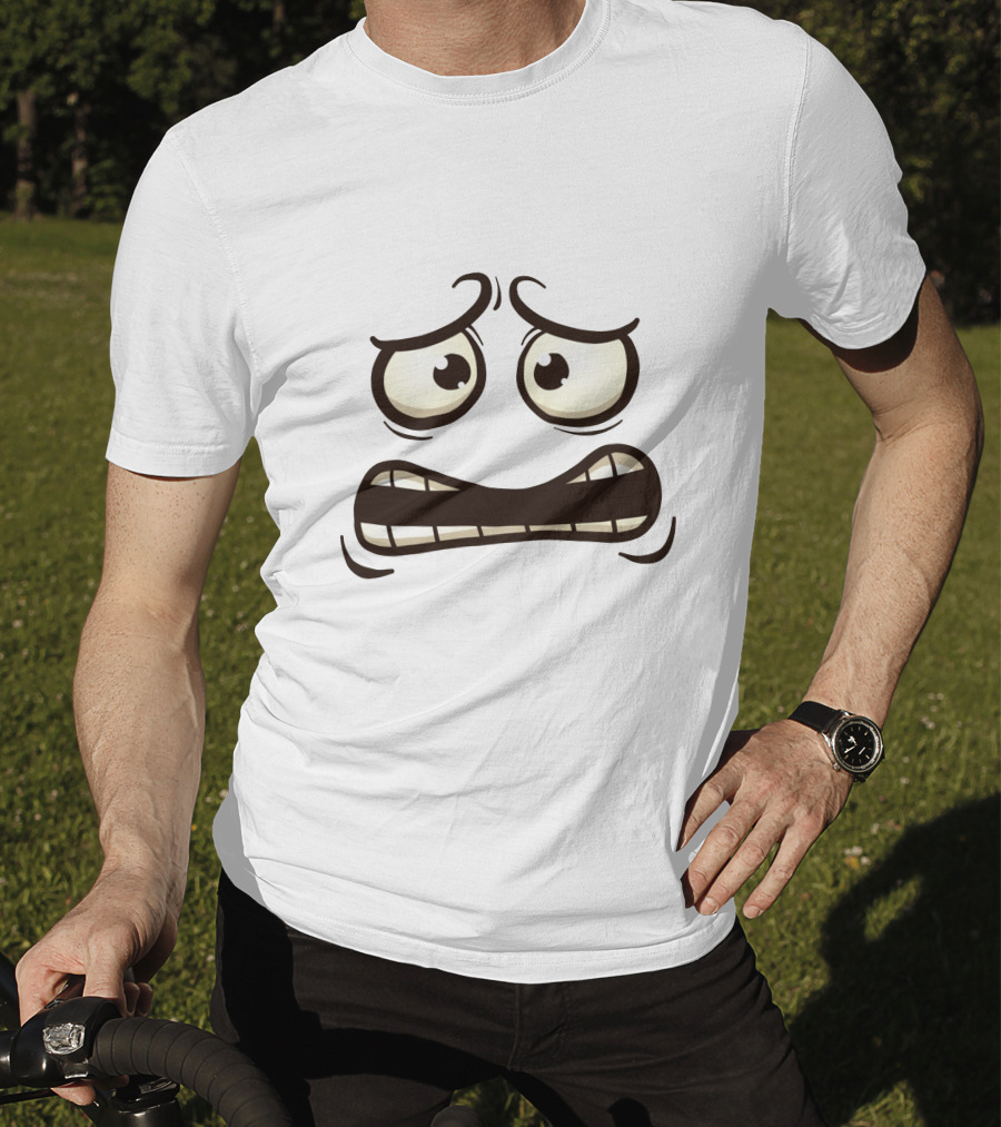 Cute Funny Ghost Monster Face Expression Halloween Costume Adults Kids T-Shirt