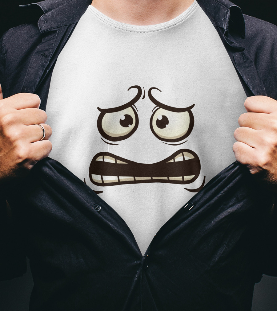 Cute Funny Ghost Monster Face Expression Halloween Costume Adults Kids T-Shirt