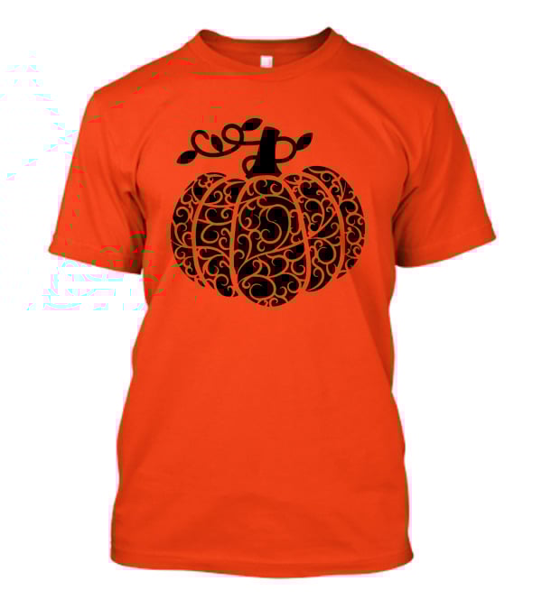 Fall Pumpkin Swirly Pumpkin Women Cute Fall T-Shirt