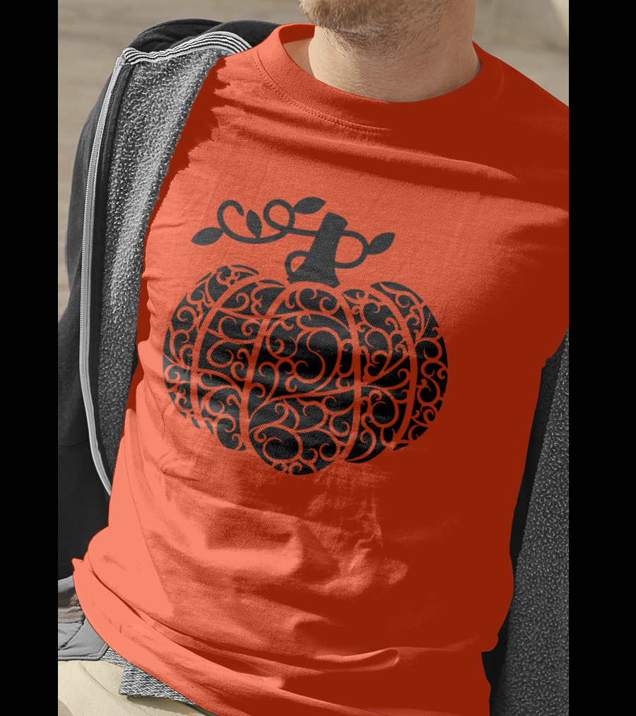 Fall Pumpkin Swirly Pumpkin Women Cute Fall T-Shirt