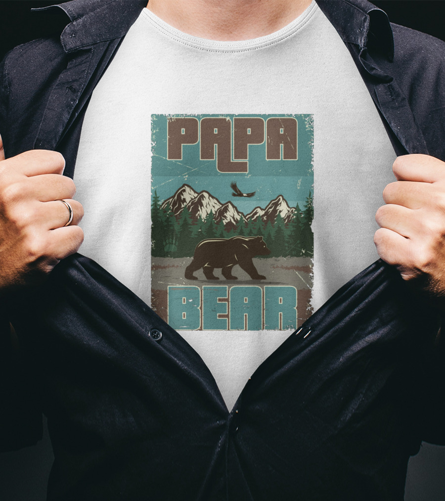 Papa Bear Mountains And Forest T-Shirt