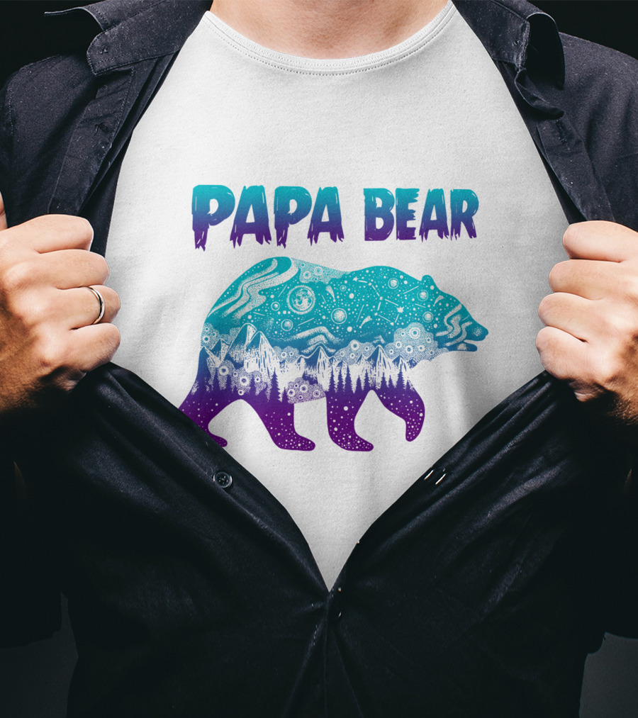 PAPA BEAR Cosmic Mountain Bear T-Shirt