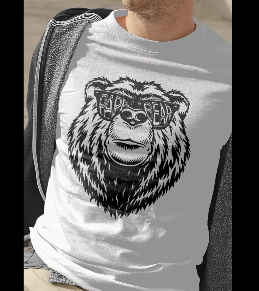 Papa Bear Sunglasses Daddy Bear T-Shirt