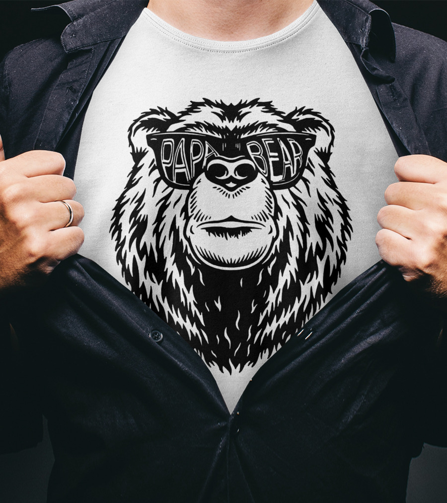Papa Bear Sunglasses Daddy Bear T-Shirt