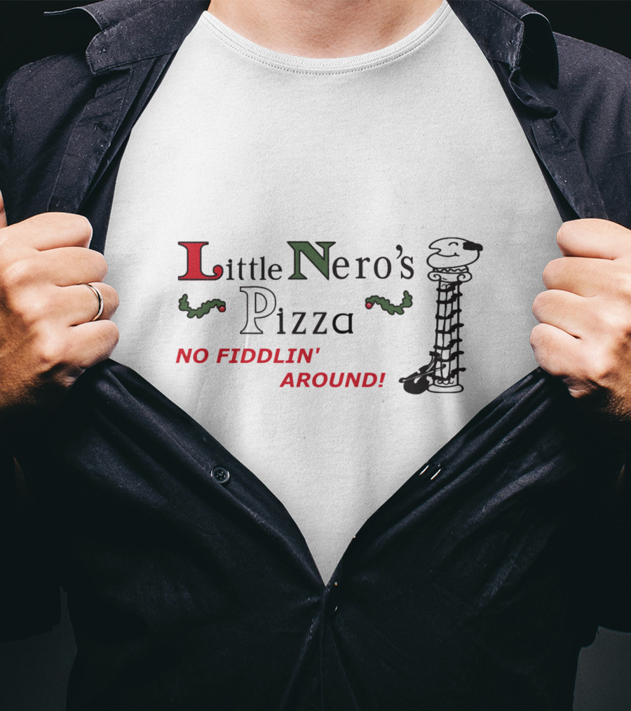 Home Alone Little Nero's Pizza No Fiddlin' Around Column T-Shirt