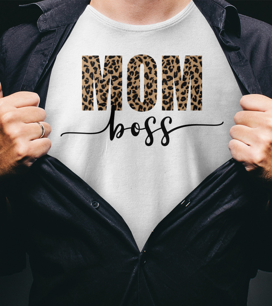 Mom Boss Leopard Print T-Shirt