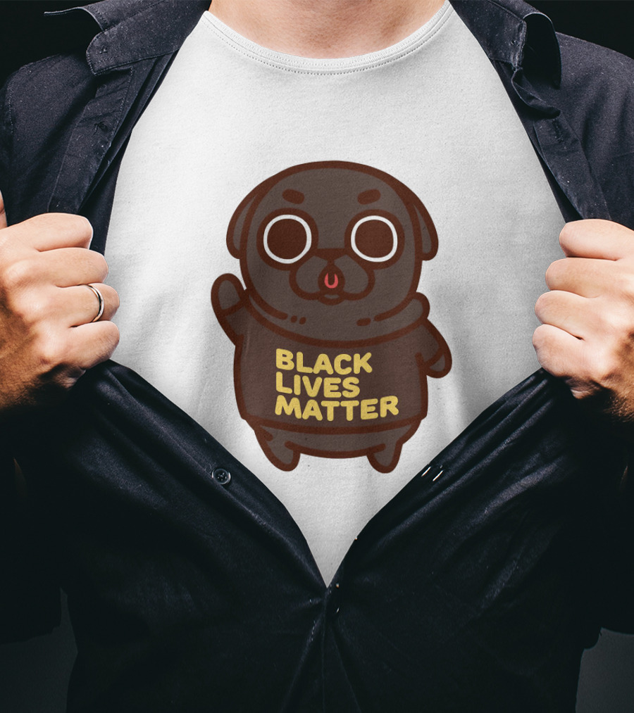 Cute Funny Pug Black Lives Matter T-Shirt