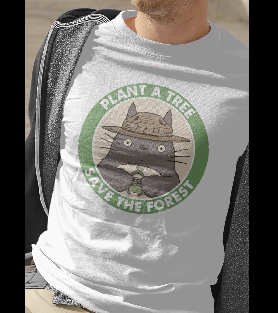 Plant A Tree Save The Forest Totoro Badge T-Shirt