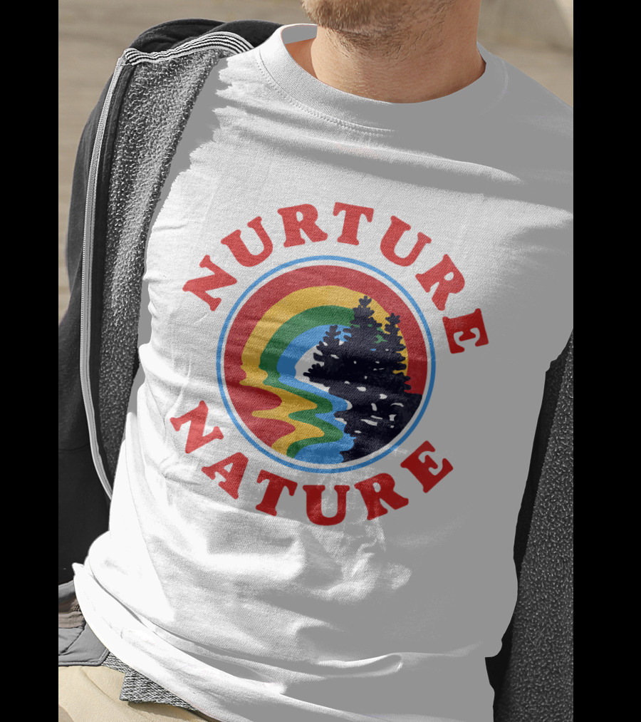 Nurture Nature Rainbow Landscape With Trees T-Shirt