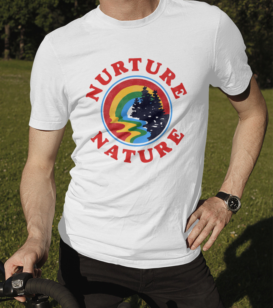 Nurture Nature Rainbow Landscape With Trees T-Shirt