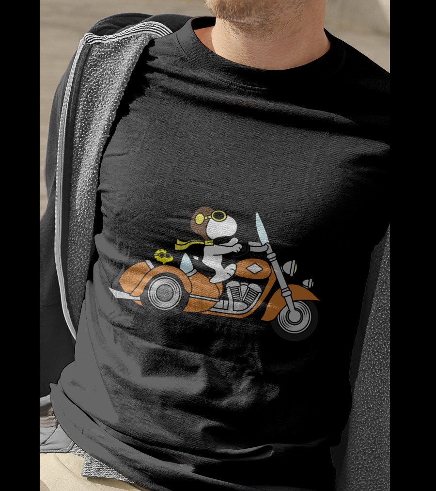 Snoopy Biker Woodstock Motorcycle Adventure T-Shirt