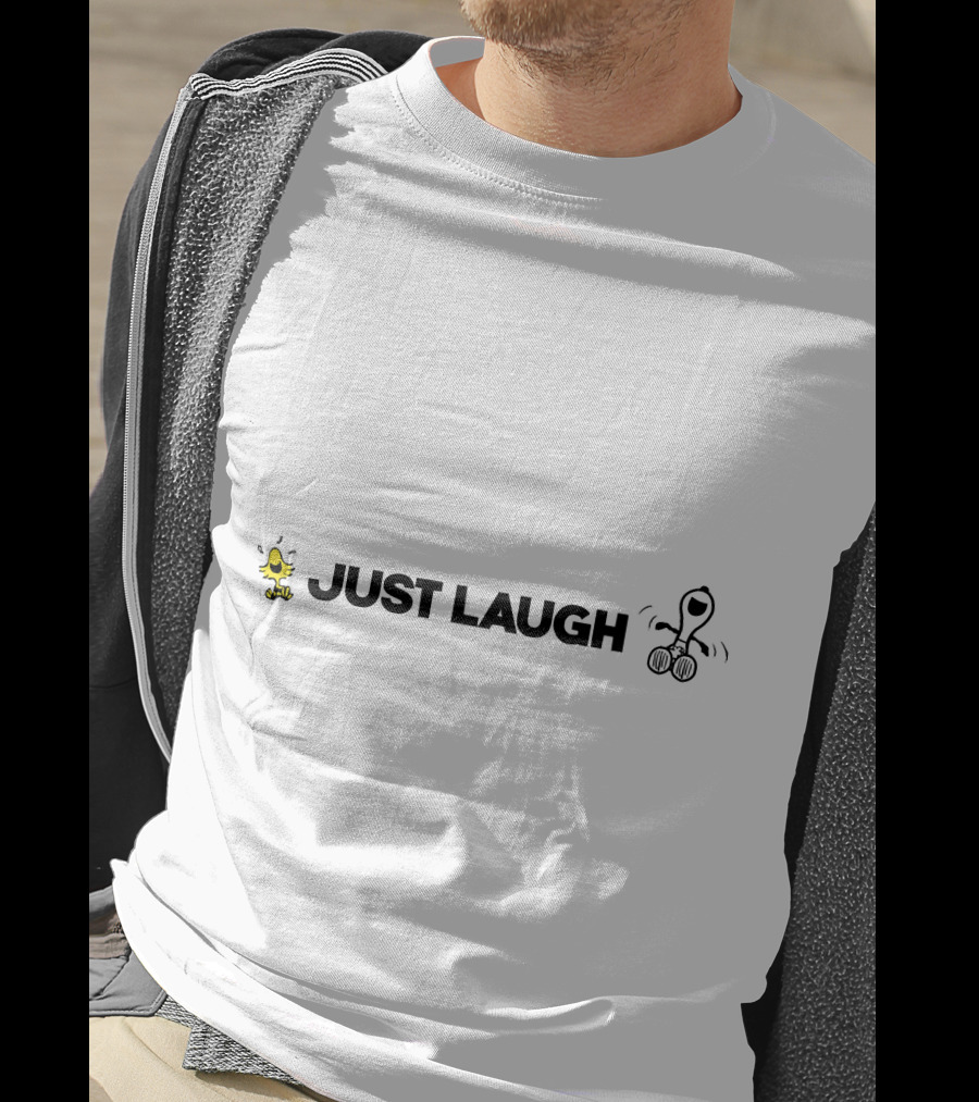 Peanuts Snoopy Woodstock Just Laugh Joyful Dance T-Shirt