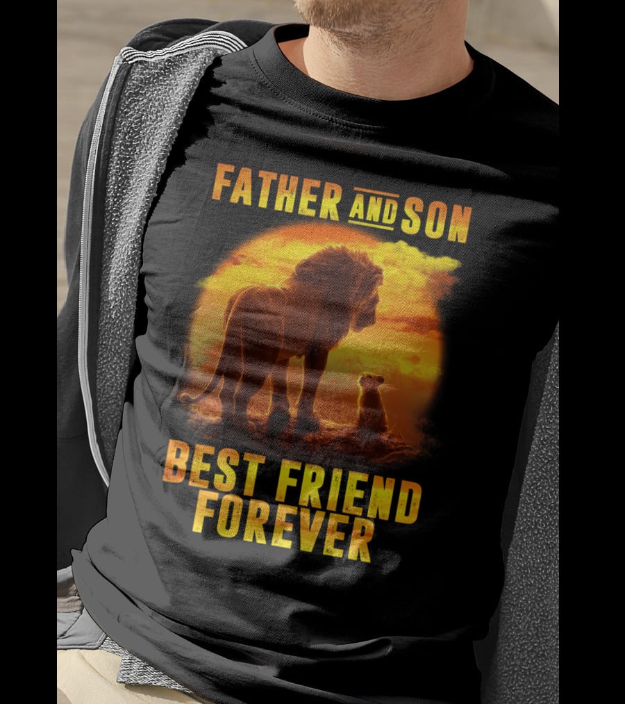 Father And Son Best Friend Forever The Lion King Silhouette Fan T-Shirt