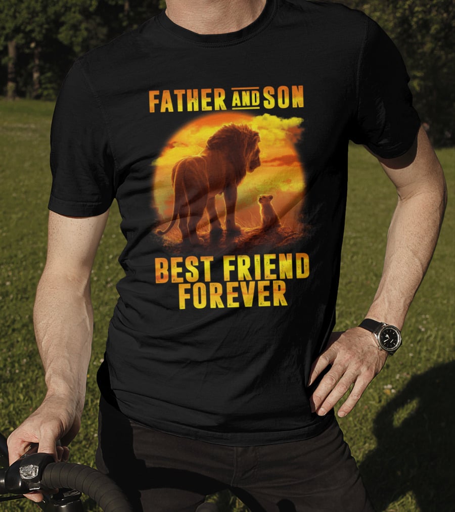 Father And Son Best Friend Forever The Lion King Silhouette Fan T-Shirt