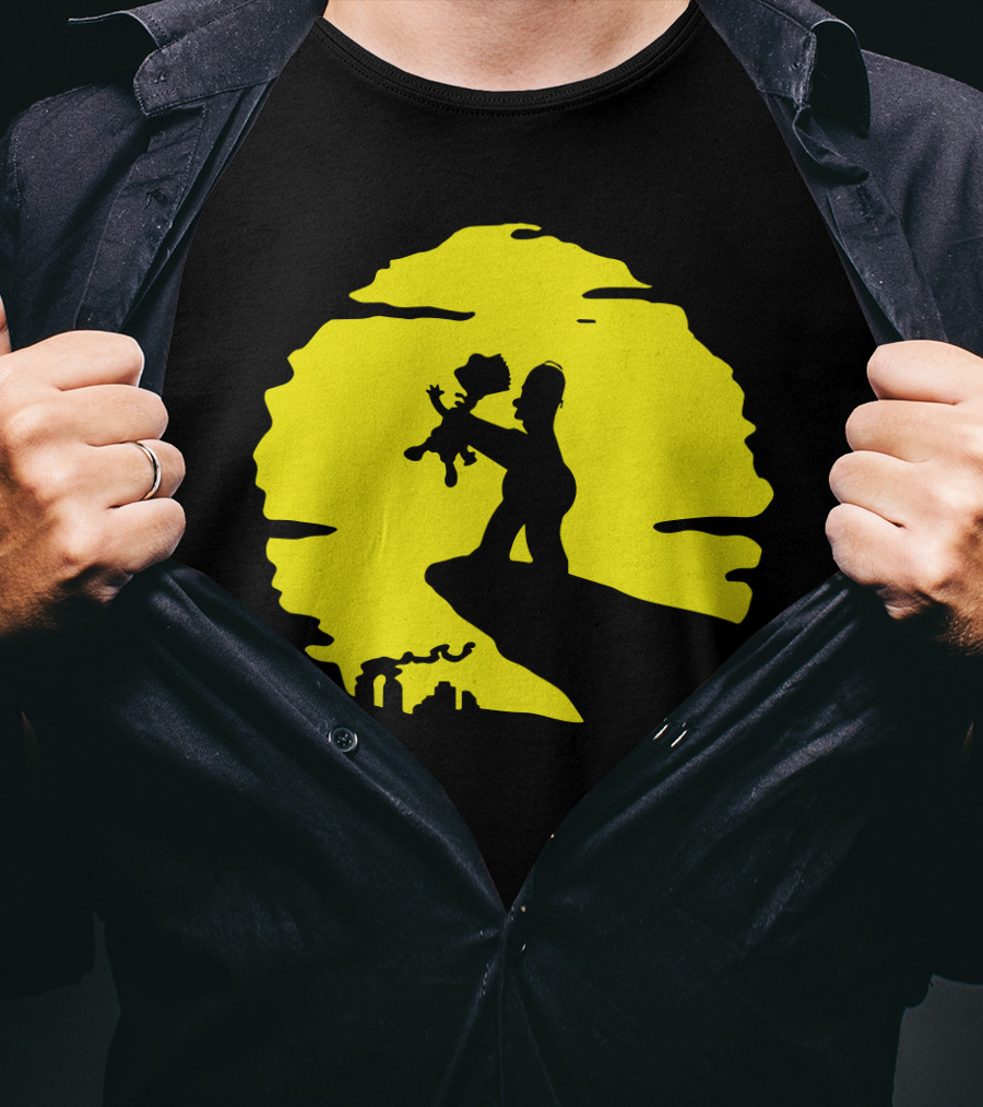 The Simpsons Homer Strangling Bart Lion King Cliff T-Shirt