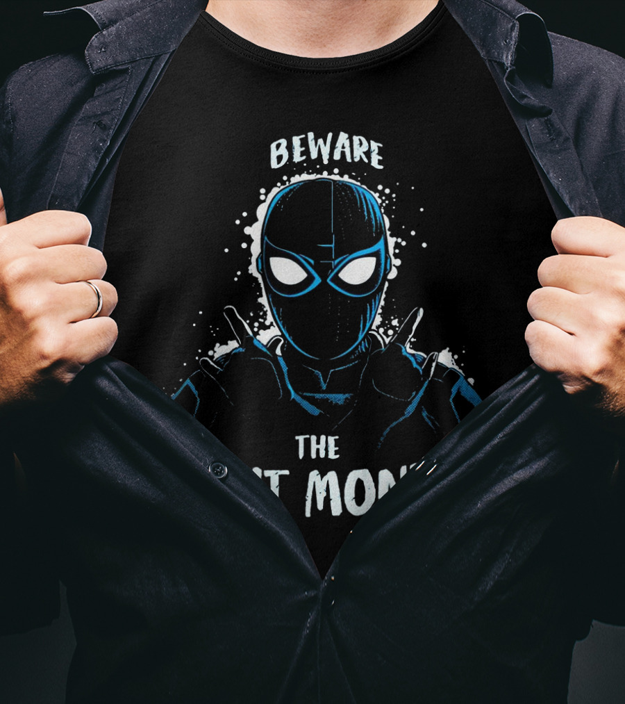 Beware The Night Monkey Spiderman Character In Iconic Black Suit T-Shirt