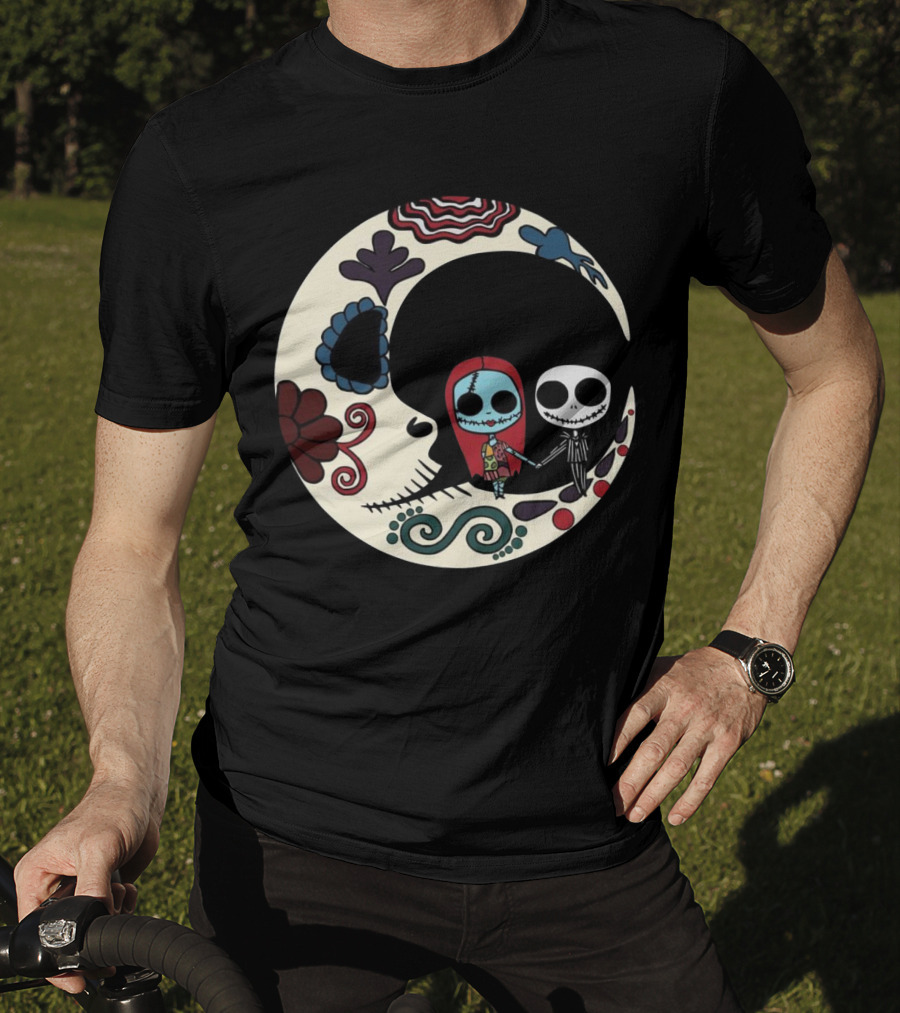Calavera Moon Jack Skellington Sally Día De Los Muertos T-Shirt