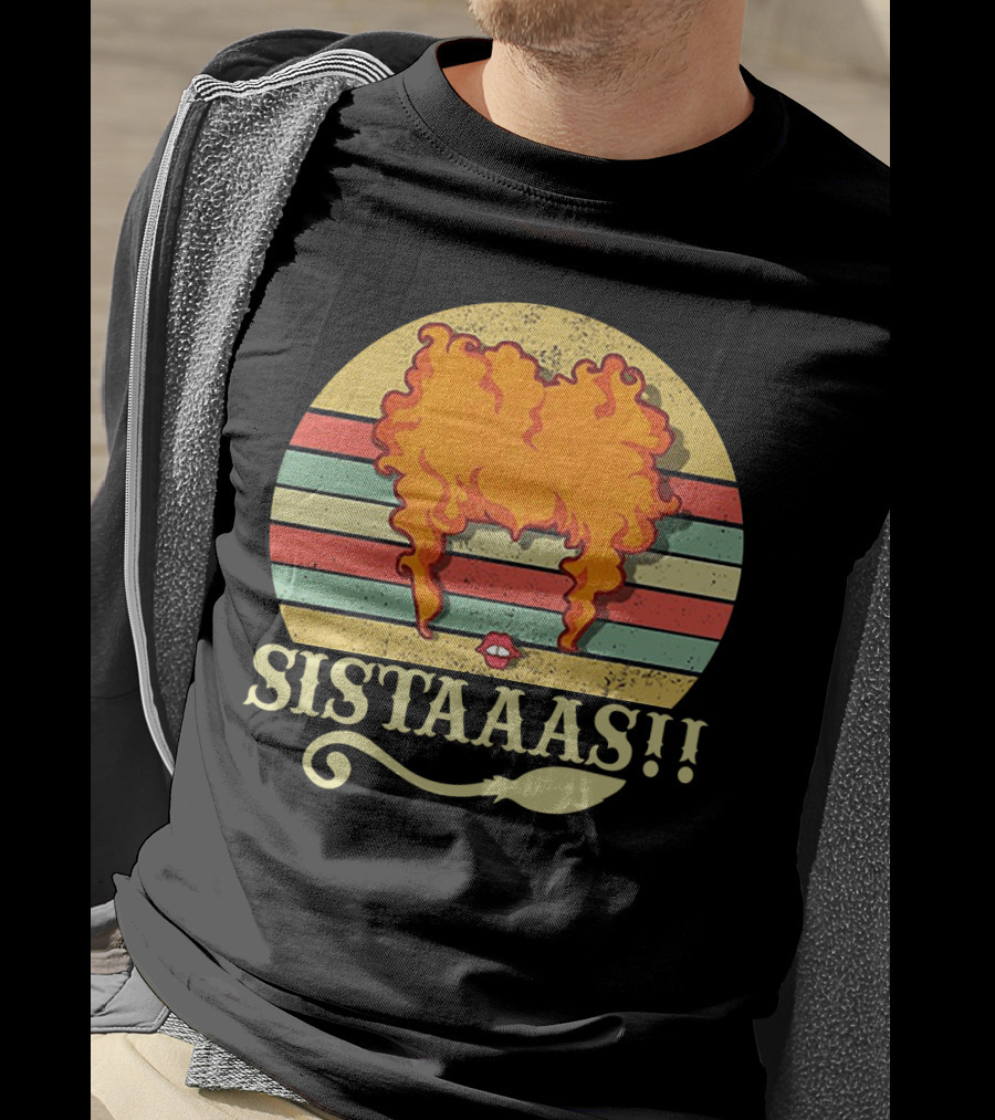 Sistaaaas Winifred Sanderson Sunset Hair Hocus Pocus Vintage Stripes T-Shirt