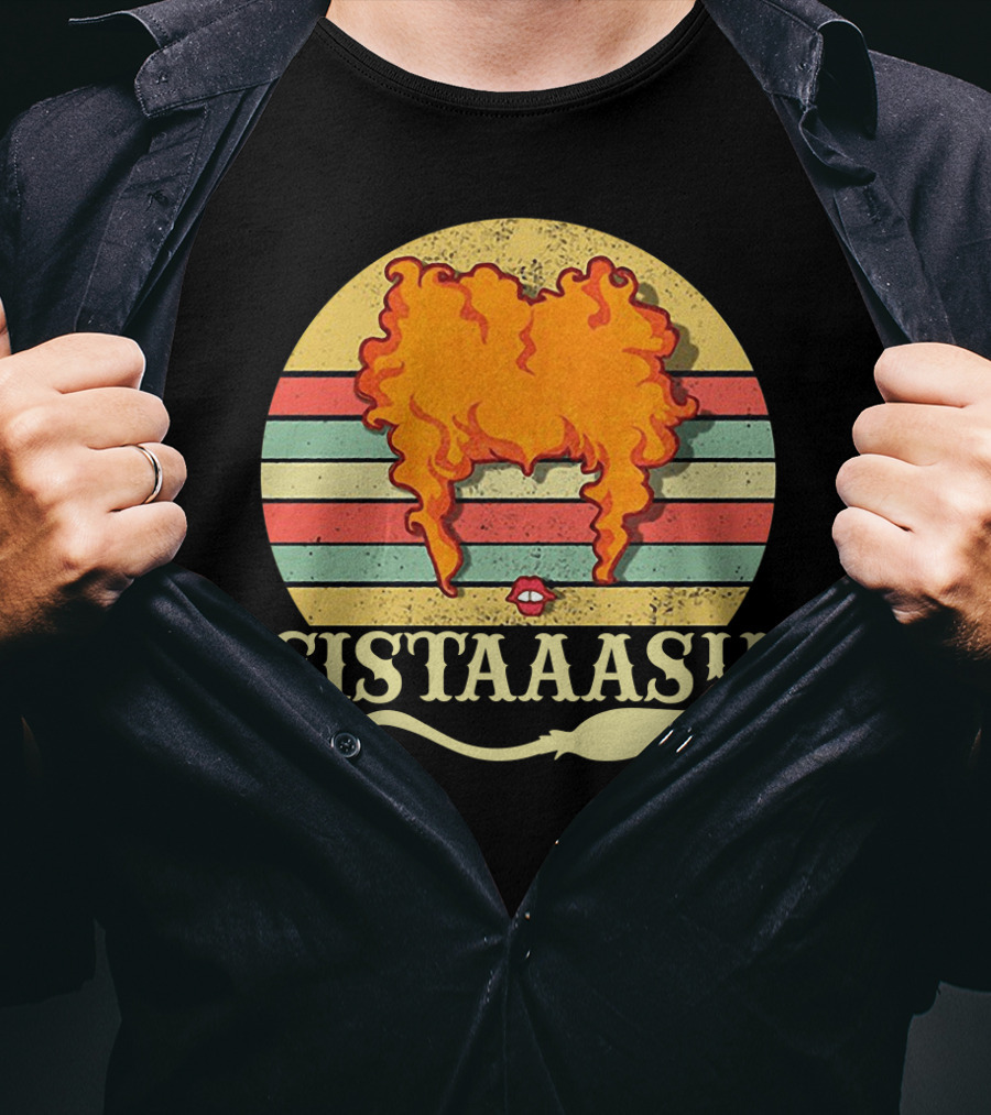 Sistaaaas Winifred Sanderson Sunset Hair Hocus Pocus Vintage Stripes T-Shirt