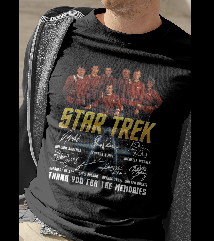 Star Trek Cast William Leonard Nichelle Thank You For The Memories Signatures T-Shirt