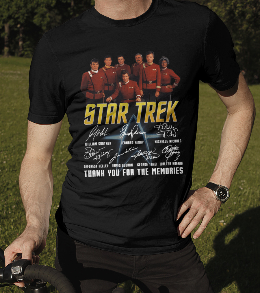 Star Trek Cast William Leonard Nichelle Thank You For The Memories Signatures T-Shirt