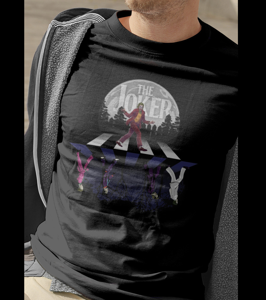The Joker Walking Across Abbey Road Parody For Rock And Comic Fans T-Shirt