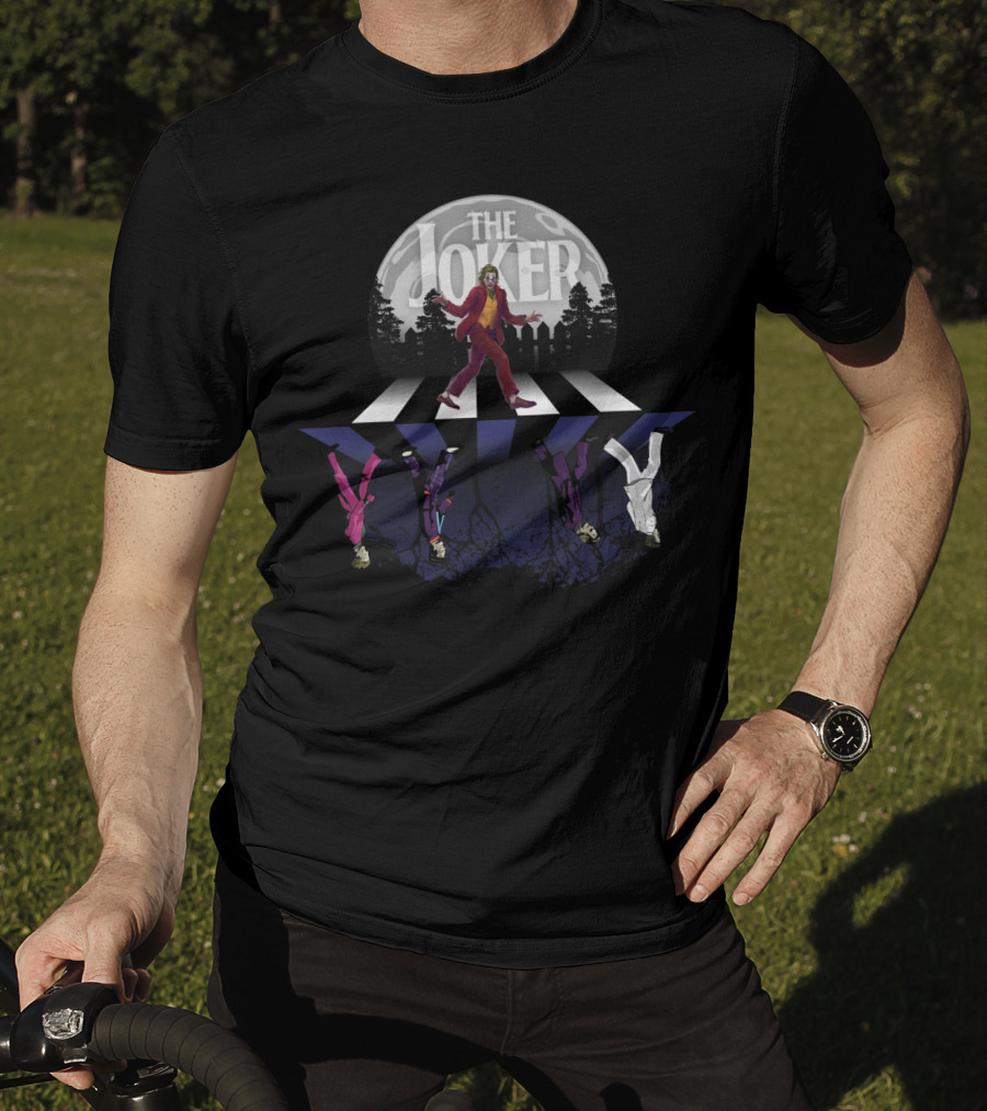 The Joker Walking Across Abbey Road Parody For Rock And Comic Fans T-Shirt