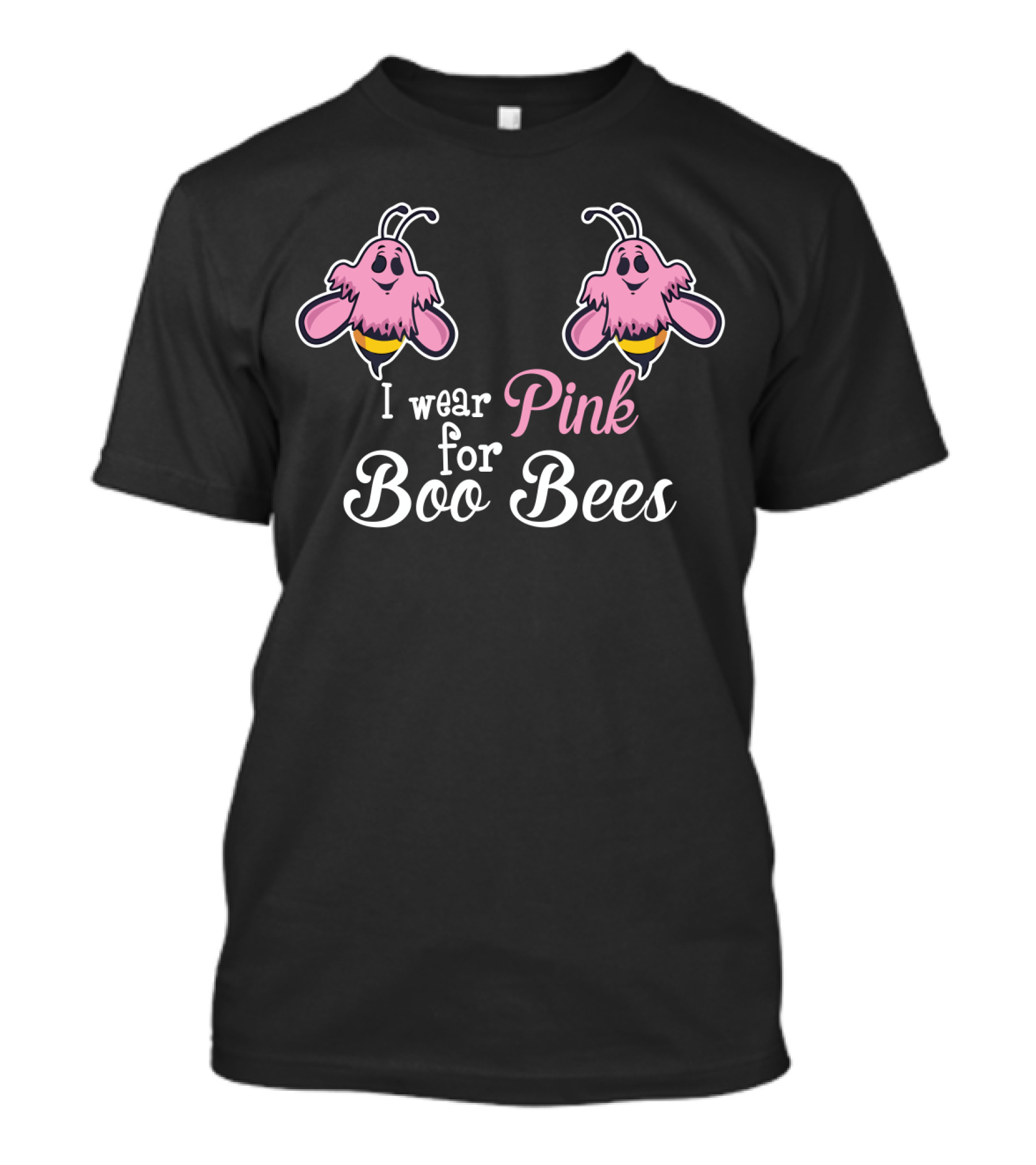 I Wear Pink For Boo Bees Funny Halloween Breast Cancer Awareness T-Shirt