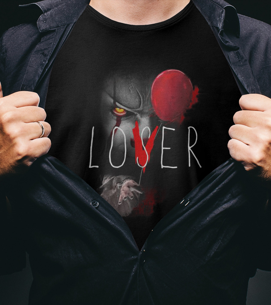 Loser Pennywise It Horror Clown Red Balloon Halloween Fans T-Shirt